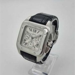 Luxury Watches CT Swiss Made Watches CT Santos 100 XL Chronograph Steel Mens Watch Box and Papers W20090X8