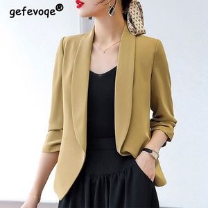 Menas femininas Blazers Moda coreana Simple Office Lady Business Casual For Women Spring Elegante Chique Chic Solid Feminino Casacos 230817