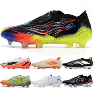 SENSE Copa 20 Pure.1 FG Men's Soccer Shoes in Cloud White and Black with Team Shock Zero X Speedportal Football Boots for Boys Outdoor Sports Cleats GW3610
