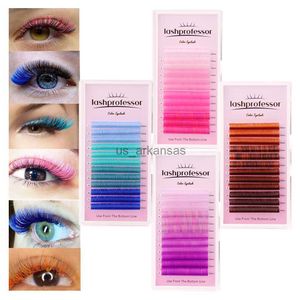 False Eyelashes Lashprofessor Colored Eyelashes for Extension Individual Color Lashes C D Curl False Mink Blue Pink Rainbow Eyelashes For Makeup HKD230817