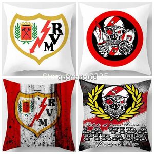 枕ケースRayo Vallecano Case Futbol Espanol La Liga Vallecas Cushion Cover Sofa Case HKD230817の装飾装置S