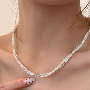 Chains Double Layer Pearl Wrapped Necklace For Women With Retro Personality And A Collarbone Chain