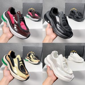 Designer Running Shoes Platform Sneakers Calfskin Tyg Suede Elements Prorn Shiny Leather Sneaker Män Kvinnränare Storlek 35-46 med låda