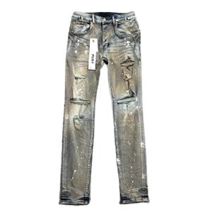 Дизайнерские джинсы фиолетовые джинсы Дизайнерские брюки Slim Fit Ruped Jeans Retro Casual Outdoor Sweat Ants