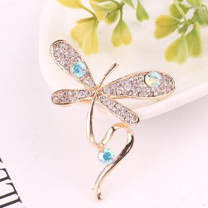 Brooches TODOX Rhinestone Brooch Dragonfly Animal Insect Pins Fashion Exquisite And Lovely Cartoon Crystal Concise Style Gifts