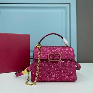 9 days arrive Womens designer Chain bag Luxury leather tote covered with Swarovski imitation crystal single shoulder crossbody bag Fashion Mini Bag Size 19 x 13 x 9 cm