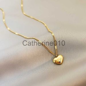 Hänge halsband sommarstil rostfritt stål kärlek halsband klavikel kedja 18k guld färg halsband för kvinnor mode smycken gåva J230817