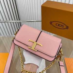 High quality Designers Tod Women's Bag Tod2023 New Light Luxury Chain One Shoulder Small Bag ins Red Horse Titles Buckle CrossbodyBag