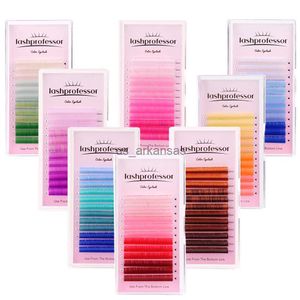 Falsche Wimpern LashProfessor C D Mix Farb Wimpernverlängerung Gradient rot braun purple rosa individual nerkfarbene Wimpern für Make -up -Versorgung HKD230817