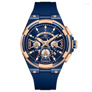 Relógios de pulso Assista a homens Multifunction Sport Wrist Watches Relloj Hombre Relogio Relogio Masculino Blue Silicone Strap 0402