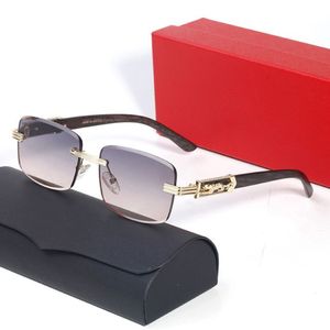 男性のためのフレームレスサングラスファッションカルティグラスメンズ樹脂レンズ偏光眼鏡