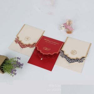 Inbjudningar Red Blue Beige Custs Custom European Style Invitation Letter Iron Drop Delivery Party Events levererar DHT8X