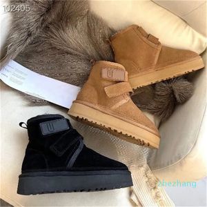 2023-Classic Mini Boot Women Snow Boot Designer Maroon Winter Boots Ladies Platform Fur Mini Suede Sheepskin Wool Ankle Booties