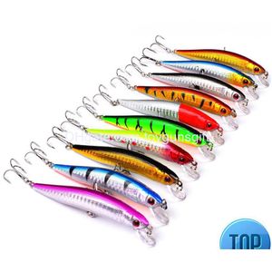 Przynęty Przynęty 1 PCS Hard Rishist Bait 8.4G 10 cm Sinking Vibrating Rattan Hook Wiggler głębokie zanurzenie Morska sztuczna plastikowa kropla Dhhun