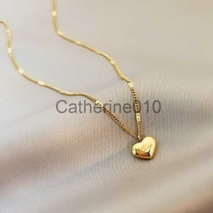 Colares pendentes jcymong 2022 nova chegada cor dourada cor de coração pingente de coração para mulheres meninas link vintage link clavicle chian jóias presente j230817