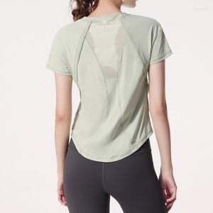 Active Shirts Mesh Top Gym Yoga Fitness Woman T-shirts Sports Pilates Clothing Summer Short Sleeve Womens