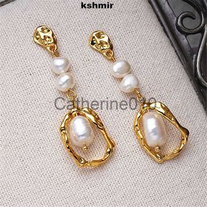 Charm kshmir Natural pearl earrings female temperament light luxury long studs silver needle retro ear accessories wholesale J230817