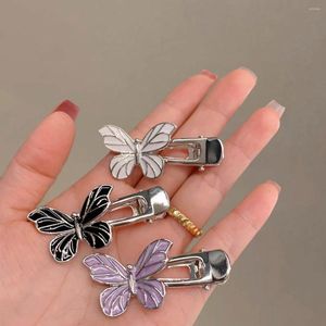 Hair Accessories 1PCS Alloy Color Striped Butterfly Temperament Designer Clips For Girl Kids Cute Kawaii Fancy Hairpin Fashion