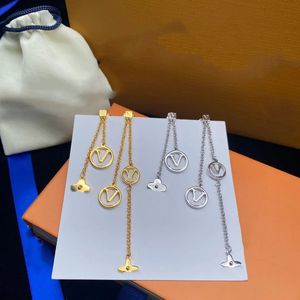 Nytt brev hänge halsband guldhalsband designer halsband gratis frakt lyx smycken tennis kedja 18k guld och rostfritt stål semester presentdesigner smycken