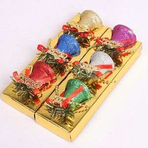 6PCS Christmas Bell Colorful Craft Large Size Bells DIY For Christmas Festival Ornament For Home Christmas Tree Door Decor