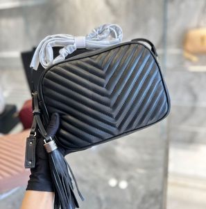 مصممي Crossbody Bag Lou Camera Bags 23 سم مبطن محفظة سوداء حقيبة جلدية حقيبة العجل حقيبة يد حقيبة حمل حقيبة الكتف الفاخرة مع صندوق