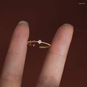Anelli a grappolo anello Design di nicchia femminile S925 Sterling in argento in oro di fascia alta di alto livello di lusso di un dita di dita di lusso aperto