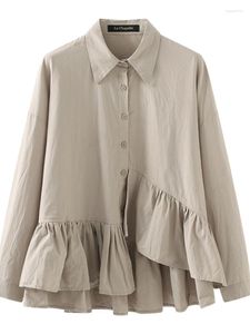 Женские блузки нерегулярная рубашка с сплайдером для женщин для женщин с длинным рукавом.
