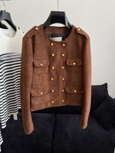 Women's Jackets European designer's new handsome suede jacket for early autumn 2023