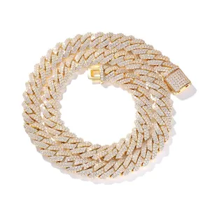 Designer smyckekedjor för män bästsäljare mossanshi kubansk halsband guld silver glänsande diamant hip hop mäns stil tillbehör halsband varm försäljning