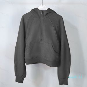 Sonbahar ve Kış Yoga Tüplü Hoodie Kadınlar artı Kadife Kalın Ceket Hoodys Sports