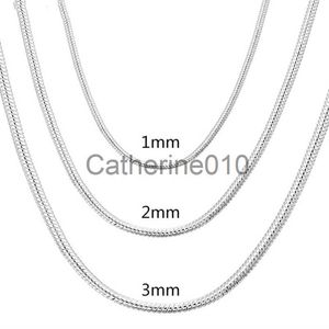 Pendant Necklaces 45-60cm 925 SterlSilver 1MM/2MM/3MM solid Snake Chain Necklace For Men Women Fashion Jewelry for pendant free shipping J230817