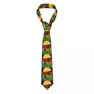 Bow Ties Every Day Is Taco Tuesday Neckties Unisex Polyester 8 Cm Cinco De Mayo Neck For Mens Skinny Classic Accessories Gravatas