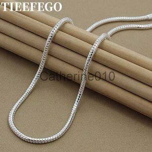 Pendanthalsband TieeFego 925 Sterlsilver 1mm 2mm 3mm 16/18/20/22/24/26/28/30 Inch Snake Chain Necklace For Lady Weddjewelry Gift J230817