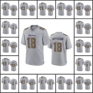 Jerseys Minnesota''Vikings''Men 4 Dalvin Cook 8 Kirk Cousins 19 Adam Thielen 18 Justin Jefferson Women Youth Gray Custom Atmosphere Fashion Game Jersey