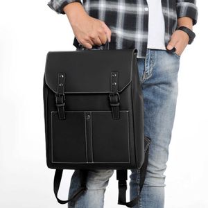 Stil PU Soft Leder Rucksack großer Kapazität Rucksack Reise Freizeit Computertasche Männer 230817