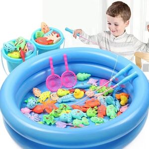 Rail Baby Rail Montessori Go Fishing Toy dla dzieci 3 -letni magnetyczna kąpiel dziecięca ryba dla dzieci stół wodny basen plażowy chłopiec prezent 230816