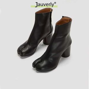 Платье обуви 2022 роскошные бренд дизайн кожа Tabi Boots Fashion Counting Chunky High Heel Boots для женщин Осень Зимняя Сплита