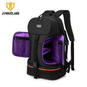 Acessórios para bolsas de câmera Jinnuolang Mochilas de viagem casuais para homens e mulheres Bolsa de câmera de fotografia de negócios para ombros externos adolescentes Bag Nylon HKD230817