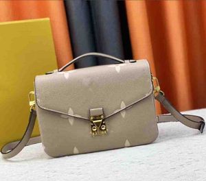 Lüks kadın metis tasarımcı çantası pochette louiseits krem ​​kabartmalı pembe zincir flep deri cep kolu çanta viutonits bayanlar omuz crossbody çanta m45809