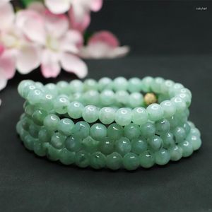 Strand 7 mm High Grade A Jadeite Myanmar Bread Branselets Wysokiej jakości Birma Jades Bransoletka Bransoletka Mężczyźni Mężczyzn Kobiet Accessorie