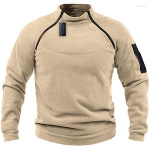 Moletons masculinos masculinos táticos jaqueta ao ar livre de caça de inverno roupas de lã polar zíper macho macho à prova de vento madeireira militar quente