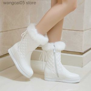 Boots Big Size 34-43 Fashion Women Snow Boots Ladies Height Increasing Shoes Woman Leisure Party Winter Warm Fur Boots T230817