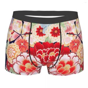 Underpants Sexy Boxer Shorts Mutandine da uomo Fiori giapponesi giapponese rose biancheria intima floreale traspirante per maschio s-xxl