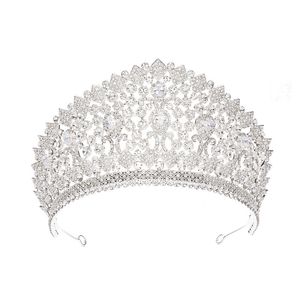 Bröllopshårsmycken Levery Zircon Beauty Pageant Crown Headwear Bride Jewelry 230816