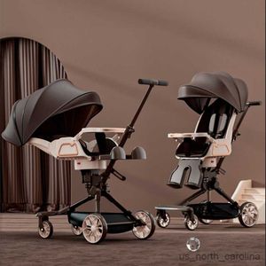 Strollers# Travel Folding Sit and lie down in both directions Baby carriage Shock absorption four wheels cart baby accessories R230817