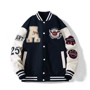 Giacche da uomo American retry pelio una lettera ricamata da cappotto uomini y2k street hip hop tendenza uniforme da baseball coppia casual giacca sciolta 230816