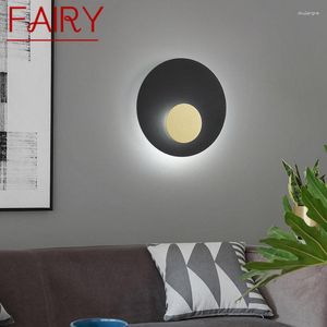 Vägglampa fairy modern led inredning kreativ enkel svart sconce lampor för dekor hem vardagsrum sovrum korridor
