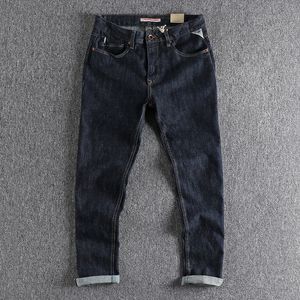 Jeans de cor original para homens, calças compridas de perna reta e ajuste simples