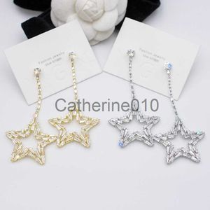 Brincos de estrela de strass de charme para mulheres pendentes Big Dangle Jewelry Fashion Show Declaração Acessórios de brincos 2023 J230817