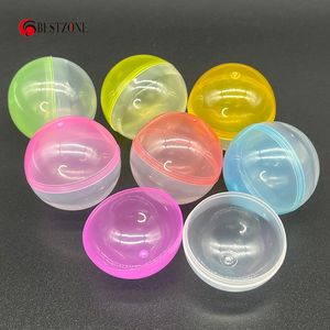 Balon 100pcs 45mm Plastik PP Oyuncak Kapsülleri Yarı Şeffaf Renkli Yuvarlak Sürpriz Top Kolay Açık Kilit Varlık Makine 230816